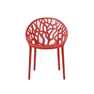 Nordic style plastic garden chair and stackable hollow dining chair