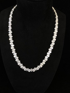 Bộ trang sức cưới sang trọng mạ vàng trắng 18k, gồm vòng cổ, bông tai và lắc tay, đính kim cương thời thượng, thích hợp làm quà tặng và đính hôn. - Product Image 3