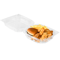Boîte d'emballage pour hamburgers transparente de 8 pouces avec logo personnalisé, boîte à emporter en plastique PET jetable, contenants pour hamburgers