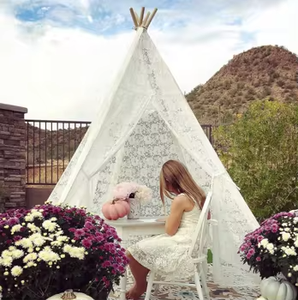 Vente chaude, directement <span class=keywords><strong>de</strong></span> l'usine, nouvelle tente <span class=keywords><strong>tipi</strong></span> légère personnalisée pour l'été, plage, avec filet intérieur, pour les enfants, pyjama party, jeux <span class=keywords><strong>en</strong></span> famille - Product Image 2