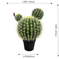 Cactus artificiel réaliste en plastique, 1,9 pi/57 cm, plante du désert en pot écologique, décoration intérieure pour mariage, maison et jardin