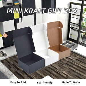 Boîtes cadeaux pliables en carton kraft carré mini vide pour sushis, impression personnalisée du logo (recyclable) - Product Image 2