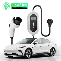 Chargeur EV portable réglable 32A Type 1, câble de charge EVSE intelligent de niveau 2 16A, contrôle par application, 110V-240V, IP66, CE, FCC, Type 1 EVSE