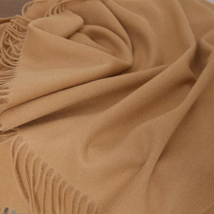Bufanda de lana para mujer de invierno con logotipo bordado personalizado, bufandas de lana pura tejidas con borlas de Color sólido para mujer, chales, Poncho - Product Image 6