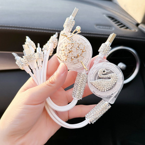 Kim Cương sạc xe hơi sạc nhanh Thuốc lá nhẹ hơn xe hơi sang trọng đa chức năng Kính thiên văn ba trong một dòng dữ liệu điện thoại di động - Product Image 2