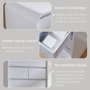 <span class=keywords><strong>Commode</strong></span> convertible <span class=keywords><strong>moderne</strong></span> en chêne à 7 tiroirs, organisateur de rangement vertical de style mid-century pour <span class=keywords><strong>chambre</strong></span> et salon, blanc - Product Image 5
