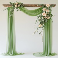 Voile transparent uni pour drapage d'arche de mariage, panneau de rideau de fond, décoration de scène extérieure pour fêtes, vente en gros