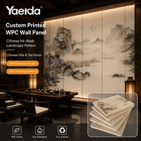 Panel de Pared WPC con Diseño Arquitectónico de Pabellón Tradicional, Impresión UV Personalizada, PET de Alto Brillo, Decorativo para Interiores, 8mm