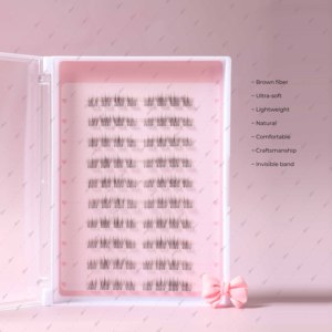 Nouveau kit de cils en grappes <span class=keywords><strong>Manga</strong></span> Anime, style naturel et féerique, cils individuels avec colle et pince pour extensions DIY à domicile - Product Image 2
