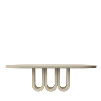 Meubles de salon Newstar Modern Luxury Natural Beige Roman Travertine, table à manger en travertin romain