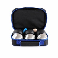 Jeu de Boules de Pétanque 6 Boules 73mm Acier Noir et Argent avec Sac de Transport Jeu de Jardin Extérieur