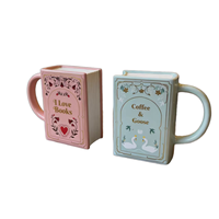 Tasse à café en céramique avec motif « J'aime les livres », design écologique, tasse à cappuccino originale pour les amoureux des livres, personnalisable pour les cadeaux