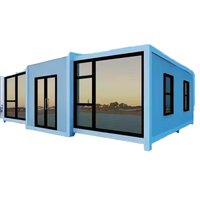 Maison conteneur pliable et extensible au design contemporain, villa préfabriquée en acier respirant pour chambre à coucher