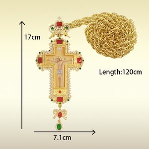 Collar <span class=keywords><strong>de</strong></span> corona <span class=keywords><strong>de</strong></span> deseo <span class=keywords><strong>de</strong></span> joyería cristiana romana chapada en oro con colgante <span class=keywords><strong>de</strong></span> Cruz estilo religioso Cadena <span class=keywords><strong>de</strong></span> cuerda <span class=keywords><strong>de</strong></span> aleación <span class=keywords><strong>de</strong></span> Zinc para oración - Product Image 5