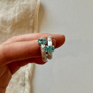 Bague en argent pur S925 Aurora Palaiba, design de niche, roue étoilée, diamant rose empilé, plaqué or 18 carats, diamant Papalacha à haute teneur en carbone - Product Image 3