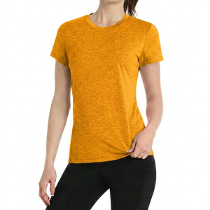 T-shirt à manches courtes violet à col rond, couleur unie, tricoté, coupe ajustée, séchage rapide, style décontracté pour homme - Product Image 2