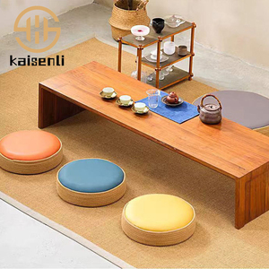 Cojín de Asiento Japonés de Ratán con Mesa de Centro, Diseño Moderno y Cómodo, Ahorro de Espacio, para Dormitorios y Áreas Comunes - Hostelería de Madera - Product Image 1