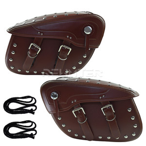 Sacoche latérale pour <span class=keywords><strong>moto</strong></span>, noir/marron, sacoche à outils, sacoche de selle pour Harley Sportster <span class=keywords><strong>XL</strong></span> 883 1200 Touring Dyna Softail Glide - Product Image 4