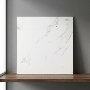 กระเบื้องพอร์ซเลนเคลือบเงา Arctic White Carrara ขนาด 24x24 นิ้ว หนา 8 มม. ลายหินอ่อนขัดเงา คุณภาพพรีเมียมสำหรับปูพื้น - Product Image 5