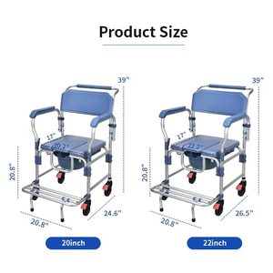 <span class=keywords><strong>Silla</strong></span> de <span class=keywords><strong>Ducha</strong></span> y WC 3 en 1 de Aluminio, Ligera, Antideslizante, Plegable, Ajustable, Portátil, con <span class=keywords><strong>Ruedas</strong></span> Silenciosas, 150 kg - Product Image 2