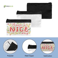 Sac cosmétique vierge en polyester pour sublimation Prosub en gros, personnalisable par impression par transfert thermique, pour crayons et maquillage