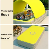 Piscine gonflable avec parasol et toboggan en PVC, taille 3m, pour usage domestique, enfants et bébés, jeux aquatiques en extérieur