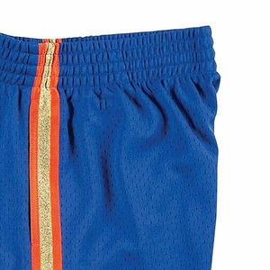 Shorts de basketball en maille bleue américaine pour hommes, taille élastique, logo brodé, bande latérale, vêtements de sport décontractés, service OEM - Product Image 4