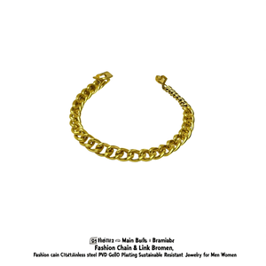 Fashion Chain Link <b>Bracelet</b> 316L Stainless Steel PVD Gold Plating Sustainable Resistant Jewelry for Men Women - Product Image 2