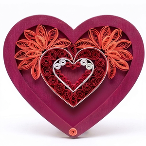 Heart Shape Quilled Wood <b>Frame</b> Floral Rolled Paper Art Display Gift Decor for Valentine's Day Customised Size & Shape <b>Frame</b> Ues - Product Image 1