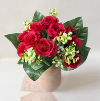 Bouquet de 18 roses artificielles en soie, style moderne, fait main, pour centre de table de mariage, arche de toile de fond, respectueux de l'environnement
