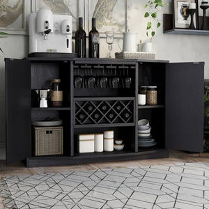 Armario de buffet de aparador de madera de estilo moderno europeo personalizado de fábrica, estante de vino de 51,18 pulgadas con almacenamiento personalizado para <span class=keywords><strong>Wine</strong></span> Bar - Product Image 1