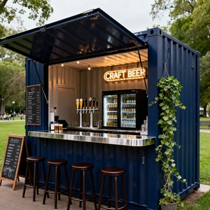 ร้านกาแฟเคลื่อนที่แบบคอนเทนเนอร์ ดีไซน์ร่วมสมัย แข็งแรง ทนทาน พร้อมอุปกรณ์ครบครัน ได้รับการรับรองมาตรฐาน CE - Product Image 6