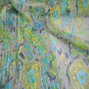 Tissu en crêpe de <span class=keywords><strong>soie</strong></span> pure tissé imprimé floral argenté, léger, 100 % <span class=keywords><strong>soie</strong></span> et lurex brillant, pour robe, vendu <span class=keywords><strong>au</strong></span> <span class=keywords><strong>mètre</strong></span> - Product Image 6