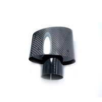 1 Paar (Links + Rechts) 150 mm Auslass Glänzend Schwarz Carbonfaser Auspuffendrohr Universaler Schalldämpfer Oval Remus Auspuffblende