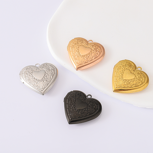 Ywyougang настраиваемый лазерный принт из нержавеющей стали фото медальон простой модный дизайн сердце цветок кулон брелок - Product Image 2