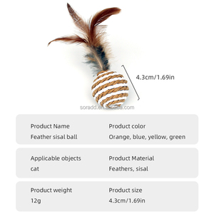 Divertido Rascador Interactivo de Interior para Gatos con Juguete de Plumas y Ratón de Autoayuda Artefacto Antia-Aburrimiento para Gatitos y Mascotas - Product Image 3