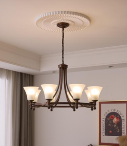 Candelabro LED de cobre Retro, accesorio de iluminación moderno de cristal marrón para el hogar, Hotel, interruptor E27, diseño de lujo para uso en interiores - Product Image 1