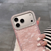 Étui de téléphone de luxe bicolore effet aurore scintillant avec diamants pour iPhone 18 Pro Max 17 16 15 – Coque brillante antichoc et protectrice