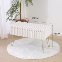 Haute Qualité Moderne Fausse Fourrure Flip Top Banc De Rangement Lit Fin Tabouret Repose-pieds pour Chambre et Salon Entrée