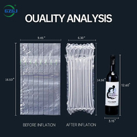 Film de protection transparent en PA+PE, emballage à coussin d'air, emballage à bulles pour bouteilles de vin, matériaux d'emballage antichoc et imperméables