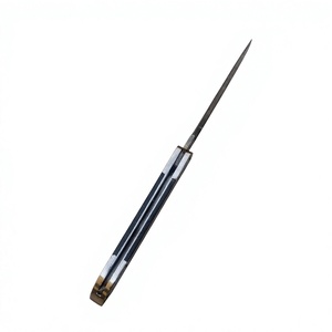 Couteau pliant de poche en acier inoxydable fait main sur mesure, étui en cuir fin, manche en bois, support OEM, camping en plein air - Product Image 6