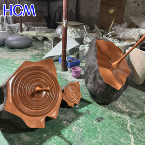 Escultura de Piedra Moderna y Abstracta <span class=keywords><strong>en</strong></span> Forma de Gota de Agua, como Pieza Decorativa Artística para la Entrada del Hotel - Product Image 4
