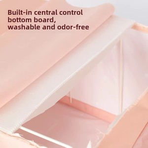 Nouvellement conception de marque épaissie cadre en acier organisateur fournitures pour la maison pliable lavable tissu vêtements boîte de rangement avec fenêtre transparente - Product Image 4