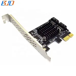 2端口SATA 3.0连接器至PCI Express PCI-E 2.0 1X扩展提升卡6Gbps，带黑色散热器，用于硬盘硬盘