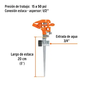 BOX 6 Arroseur métallique 11' bidirectionnel, piquet métallique, TRUPER - Product Image 2