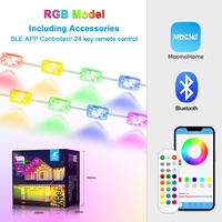 Guirlandes lumineuses intelligentes pour avant-toits, éclairage extérieur permanent RGB IC, étanches, décorations de fêtes, commande par application intelligente, guirlandes lumineuses LED pour les avant-toits de la maison