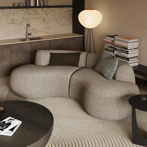 Sofa ruang tamu, Nordic expression French wabi-sabi style Dutch kain melengkung kombinasi Sofa kain sofa - Product Image 2