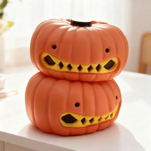 Boîte à mouchoirs Citrouille Grimace d'Halloween, joli porte-serviettes de bureau pour salon, chambre, bureau, décoration de fête à domicile, ornement - Product Image 4