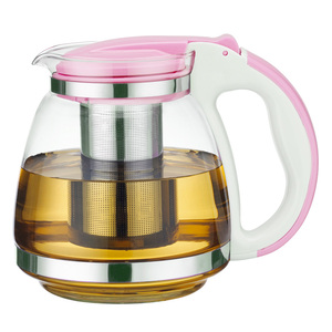 Juego de tazas de cristal para té y café, conjunto de tetera de cristal resistente al calor, a la moda, transparente, clásico, 1000ml, 1,8 L - Product Image 5