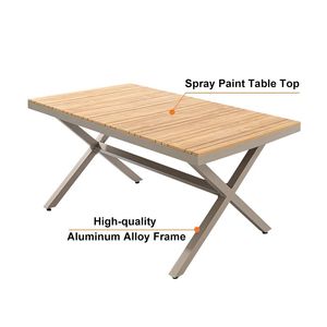 Aluminum Outdoor Wood Plastic Chairs and <b>Table</b> Waterproof Patio Furniture Outdoor Hotel Resort Leisure Garden Outdoor <b>Tables</b> - Product Image 5